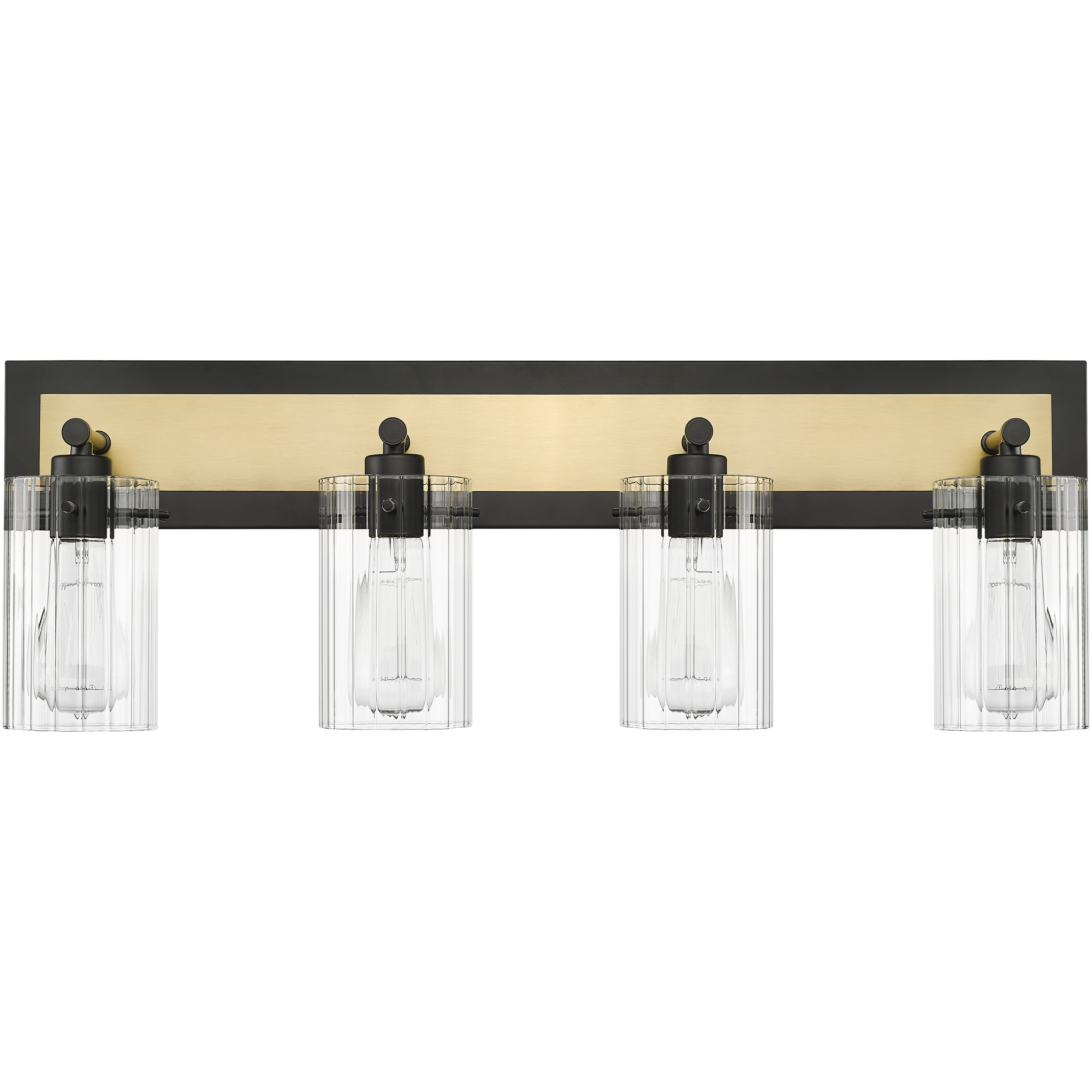 Gasol 4 Light 28.75 inch Matte Black/Vintage Brass Bathroom Vanity Light Wall Light